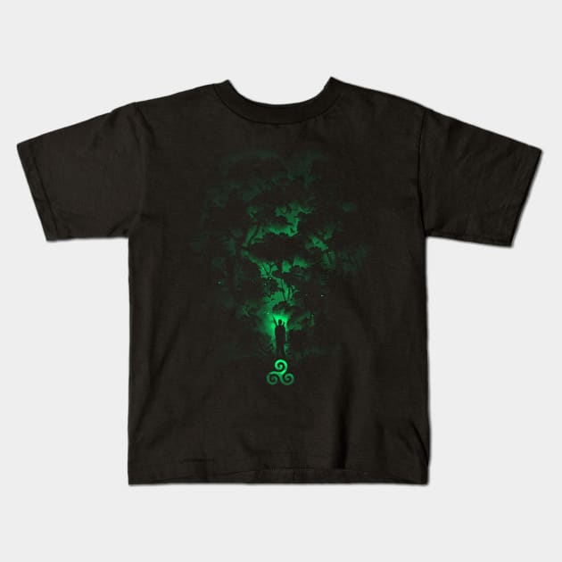 Green Forest Kids T-Shirt by Area31Studios